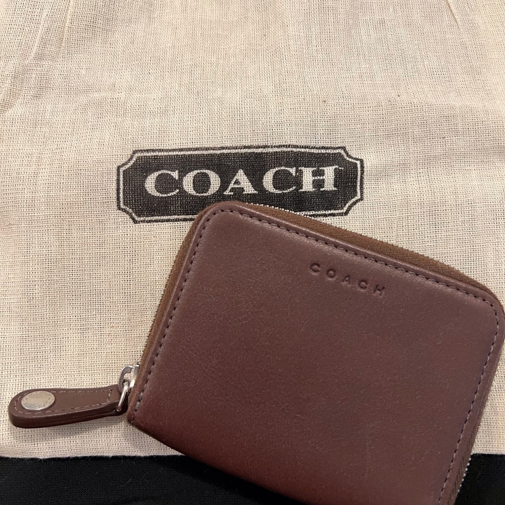 Coach Brown Leather Key Card Holder
